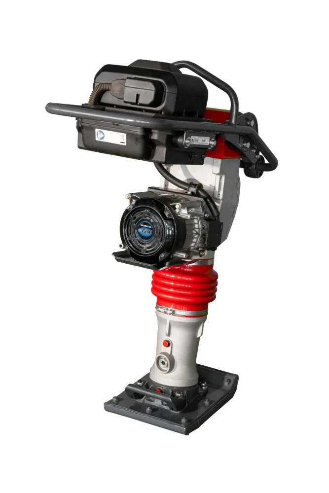 RAM70D-EGX tamping rammer with the new handle — three-quarter front view